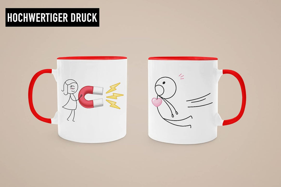 Trendation - Partnertassen Tassen Set Geschenk Sie und Ihn Liebe Valentinstag Kaffeetassen Lustig Fr