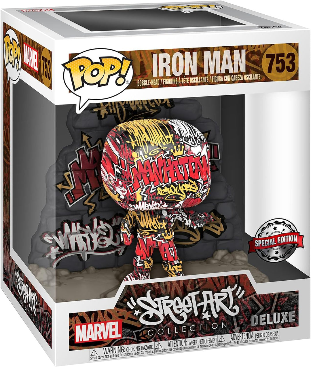 Funko POP! Deluxe: Marvel-Iron Man - (GraffitiDECO), - Marvel Comics - Vinyl-Sammelfigur - Geschenki