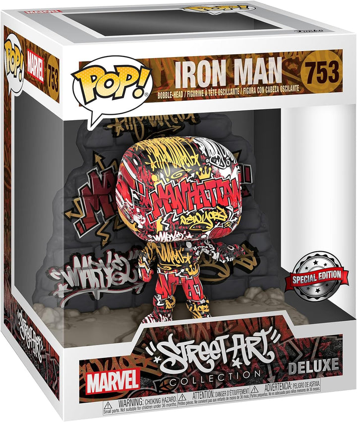 Funko POP! Deluxe: Marvel-Iron Man - (GraffitiDECO), - Marvel Comics - Vinyl-Sammelfigur - Geschenki