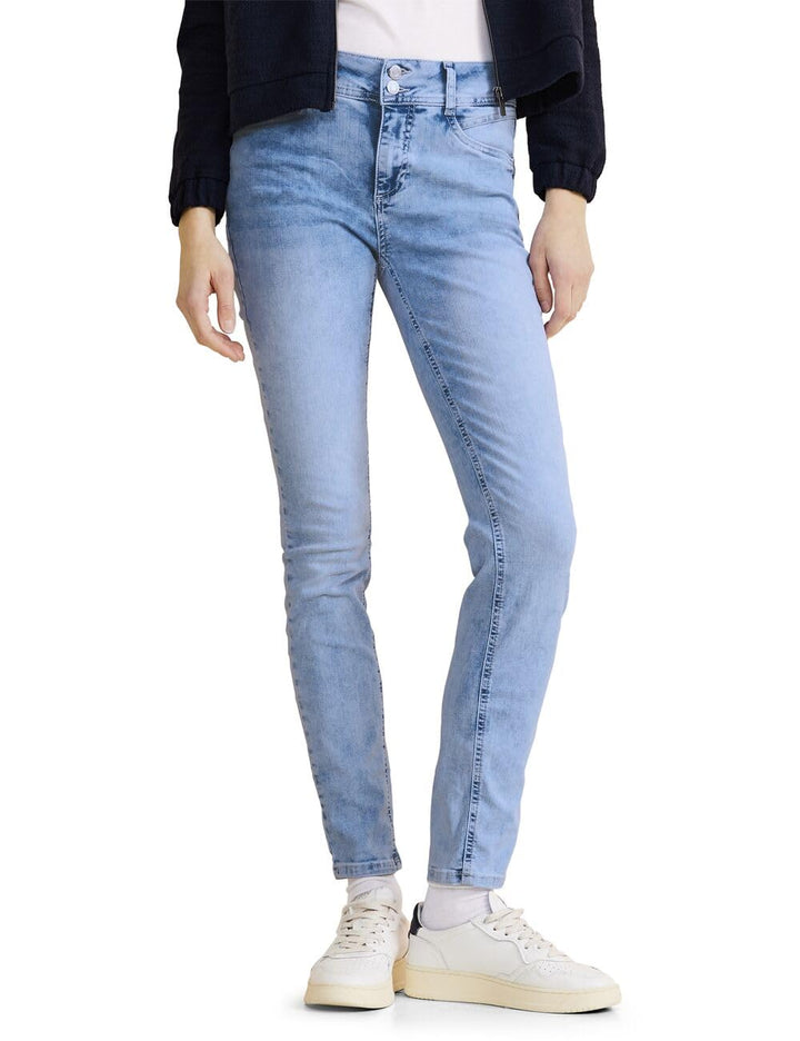 Street One Damen Jeanshose Slim und High Style Denim York 2-knopf 49_59 25W / 32L Heavy Indigo Bleac