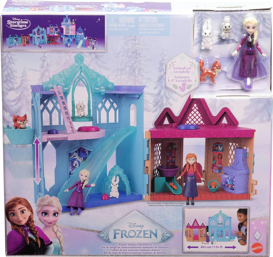 Mattel Disney Die Eiskönigin ELSA Spielset mit Kleiner Puppe bestehend aus 10 Spielbereichen, 3 Tier