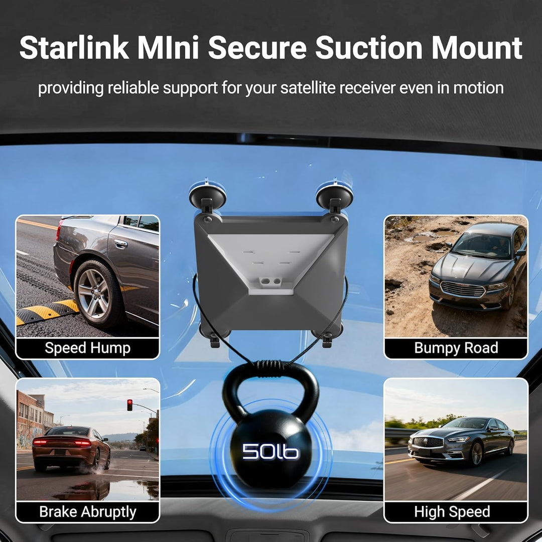 Joinfworld Starlink Mini Saugnapfhalterung,Starlink Mini Autohalterung,Bietet Stabile Satellitensign