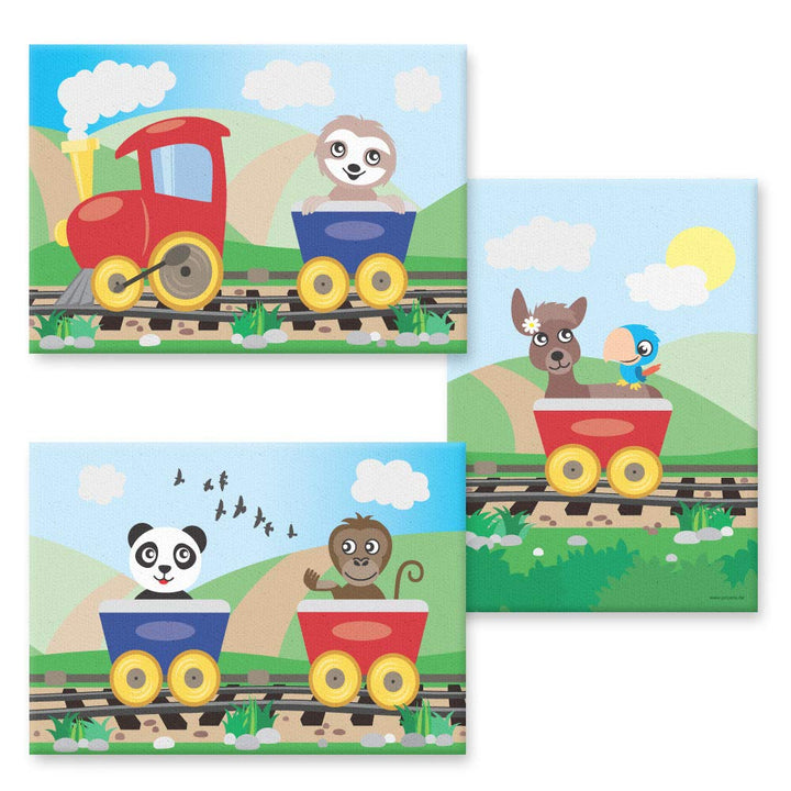 PRICARO Leinwand "Abenteuerreise", 20 x 30 cm, 3er Set
