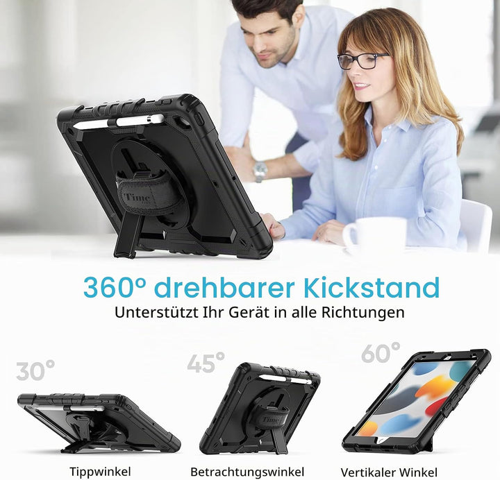 Timecity Hülle für iPad 9./8./7. Generation,iPad 10.2 Zoll Stossfest Robuste mit Displayschutz 360°-