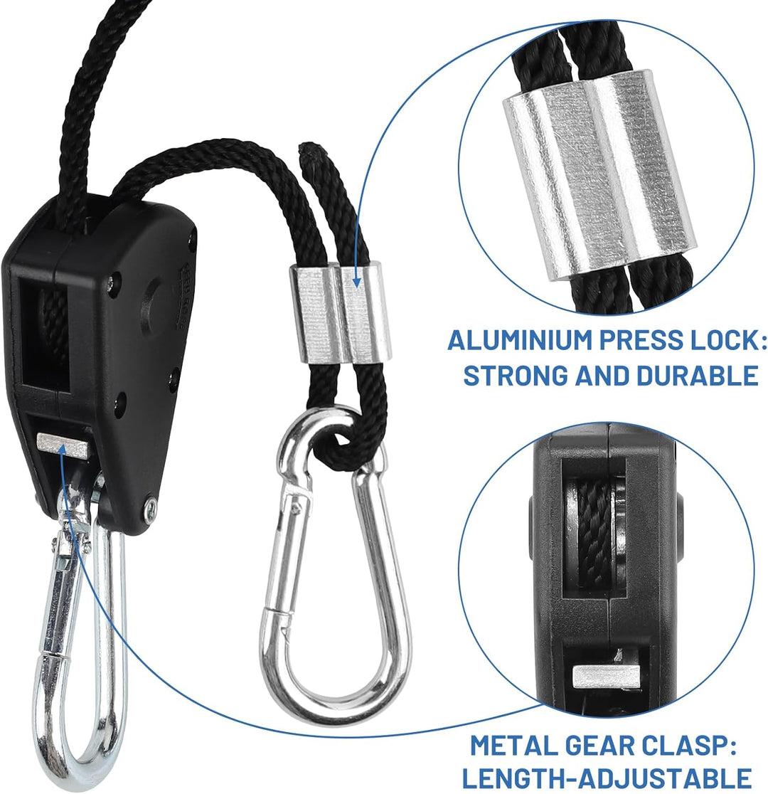 LALAGO 8 Stück Ratchet Hanger,Einstellbare Seil Seilhaken Ratsche Seilratsche 2M,1/8 Zoll Seilaufhän
