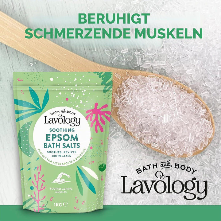 Lavology – Epsom Bade salz – Alle natürlichen Inhaltsstoffe – Beruhigend, entspannend, 5 kg
