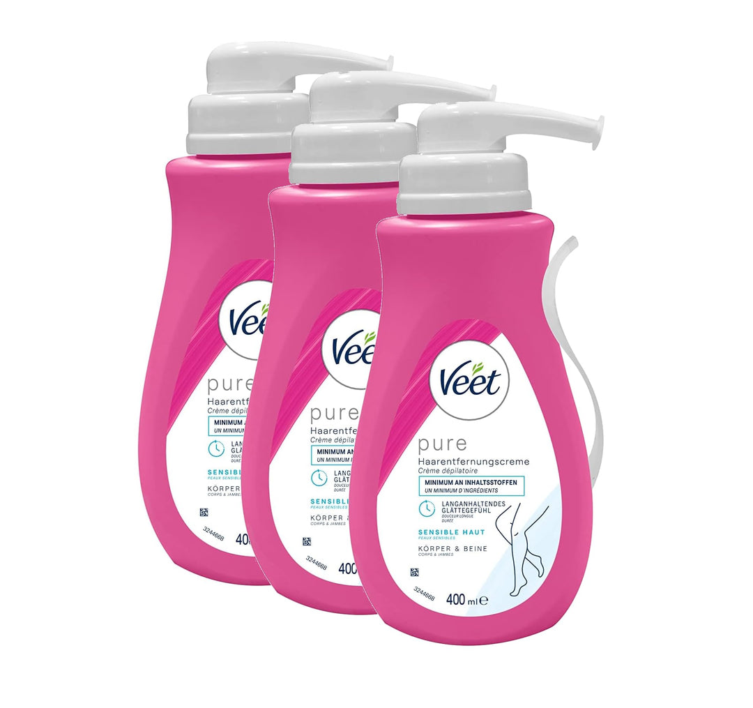 Veet Sensitive Haarentfernungscreme – Schnelle & effektive Haarentfernung für seidig-glatte Haut – A