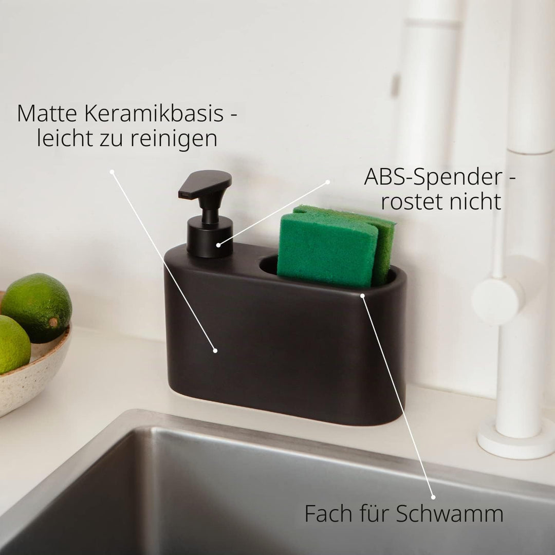 Zubehör-Set für Küche - inkl. 1 x Salzdose mit Deckel und 1 x seifenspender küche mit stauraum für w