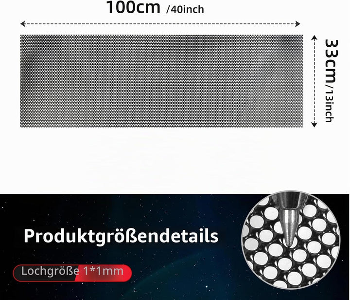 AggAuto Edelstahl Auto Grillnetzbildschirm, mit 304SS-Drahtgeflecht beschichteter 304SS-Gitter, Auto