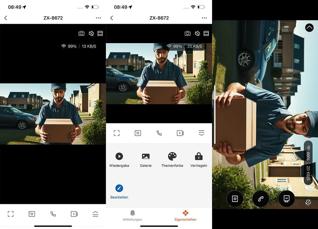 Somikon WLAN Türsprechanlage: WLAN-Full-HD-Video-Gegensprechanlage mit 17,8-cm-Touchscreen (7"), App