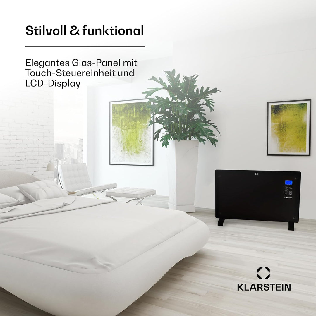 Klarstein Elektroheizung, Konvektor-Heizung mit, Mobile Elektroheizung Energiesparend, Leise Heizung