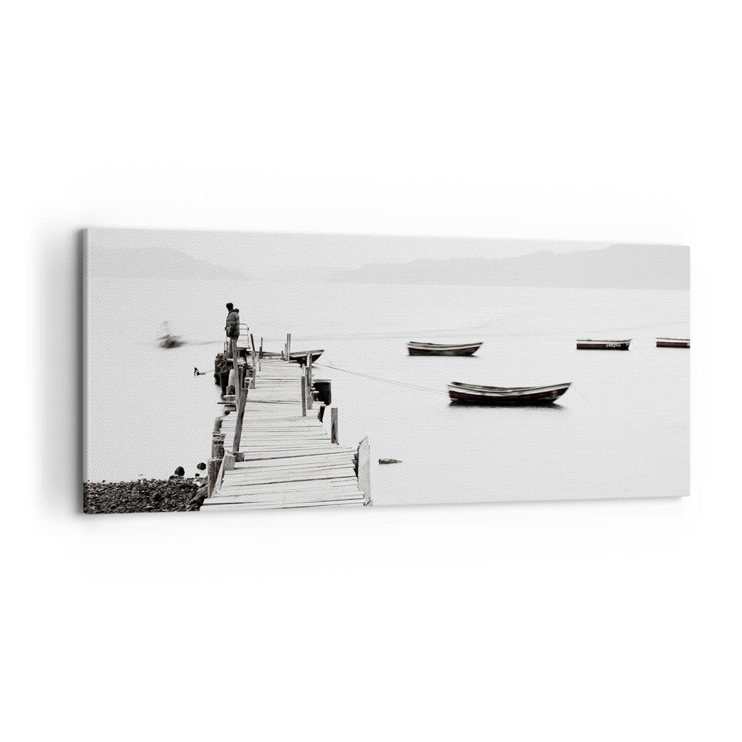 Panorama Bilder auf Leinwand 100x40cm Leinwandbild Fussgängerbrücke See hongkong Gross Wanddeko Bild