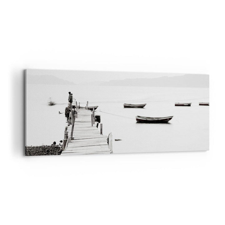 Panorama Bilder auf Leinwand 100x40cm Leinwandbild Fussgängerbrücke See hongkong Gross Wanddeko Bild