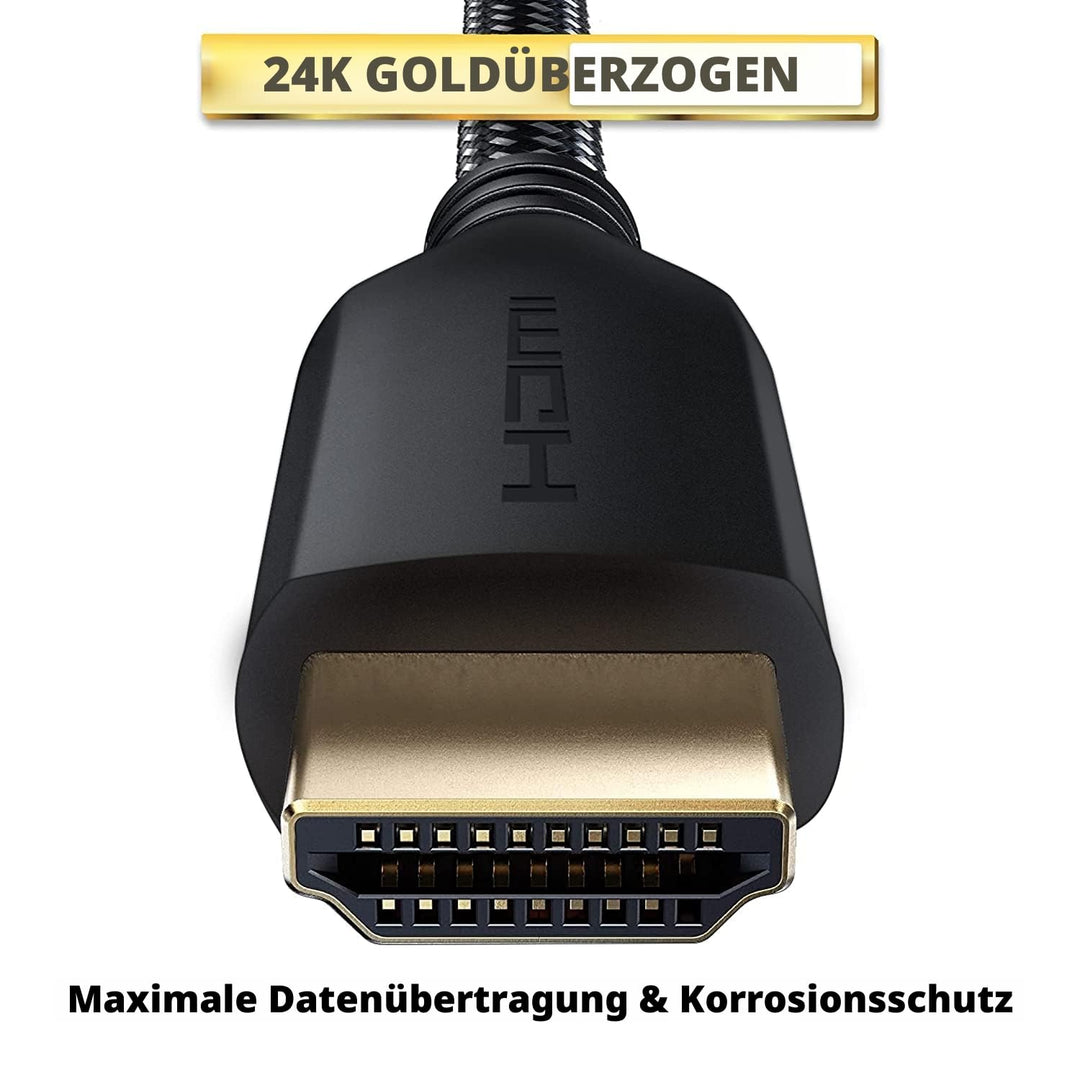 PowerBear 4K HDMI Kabel 9m | 18Gbps Hochgeschwindigkeit HDMI Kabel, geflochtenes Nylon & Goldstecker