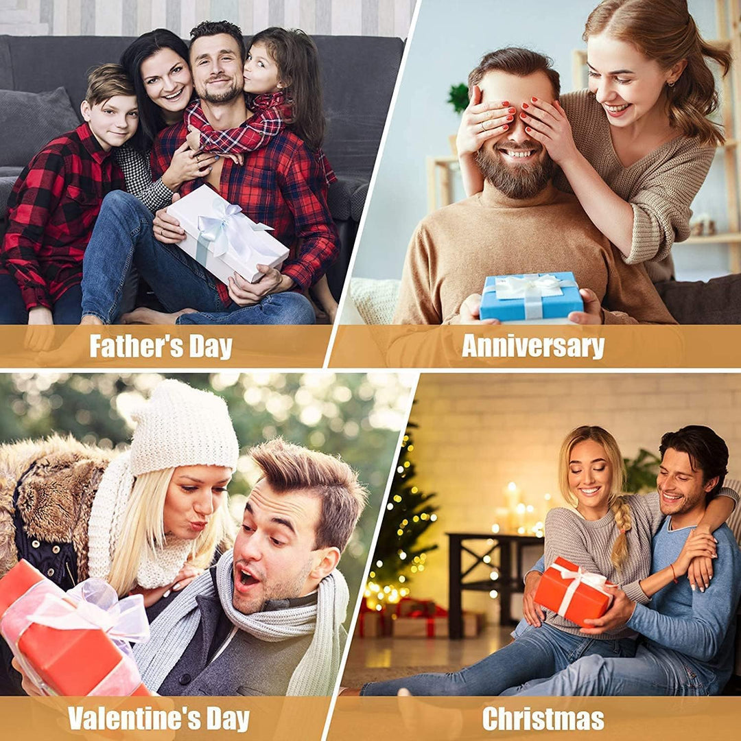 8 Whisky Steine mit 2 Whiskey Gläsern, Zange & Holz Geschenkbox - Whiskey Steine Geschenkset aus Nat