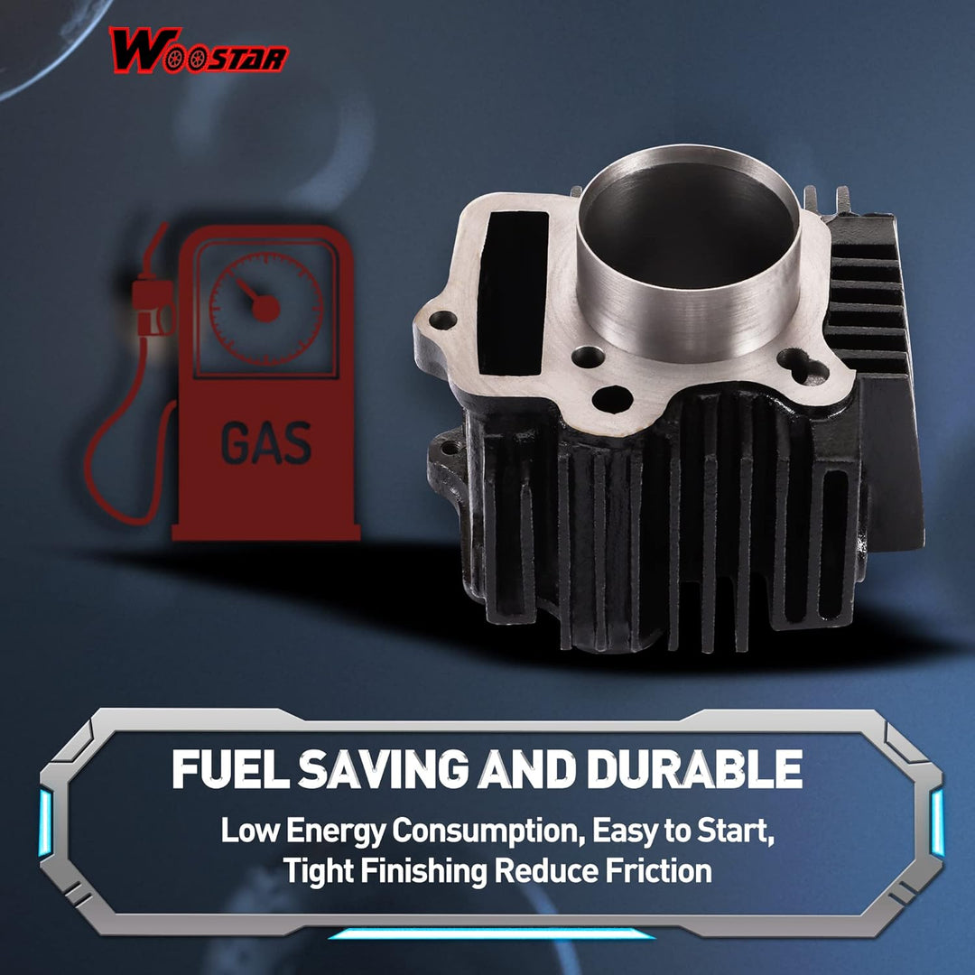 WOOSTAR 52.4mm Big Bore Zylinder mit Kolbenring Ersatz für 4 Takt 110ccm Chinesisch Taotao Coolster