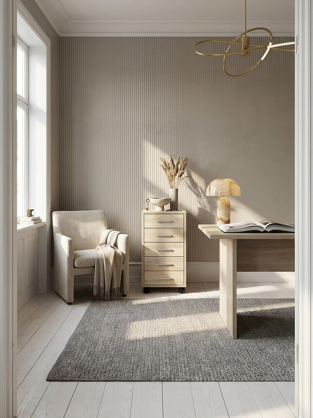Schubladenschrank ITTER Holz: 5 Schubladen, Rollen, melaminharzbeschichtet - KADIMA DESIGN. Farbe: B