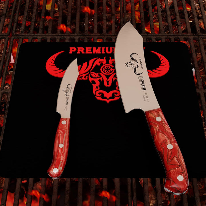 Giesser seit 1776 - Made in Germany - Messerset 2 teilig, Red Diamond, PremiumCut, Kochmesser 20 cm,