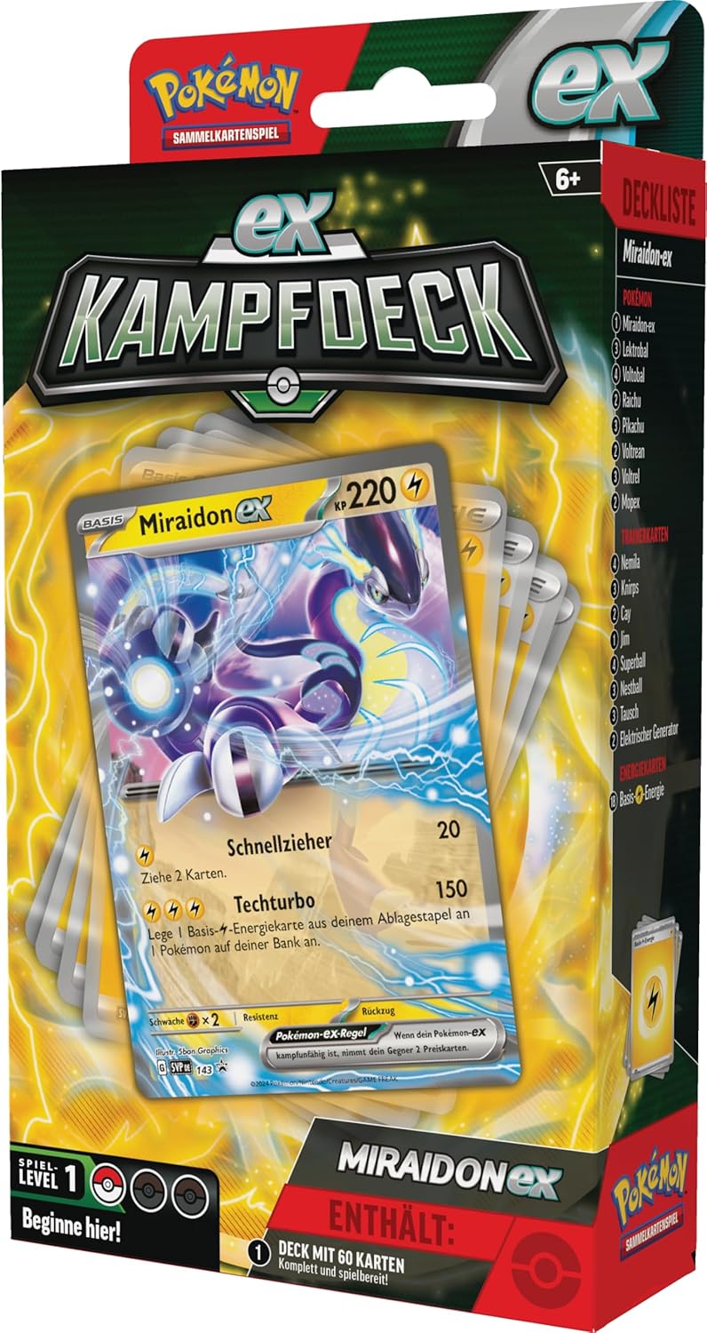 Pokémon-Sammelkartenspiel: Kampfdeck Miraidon-ex (sofort spielbares Deck mit 60 Karten), Miraidon-ex