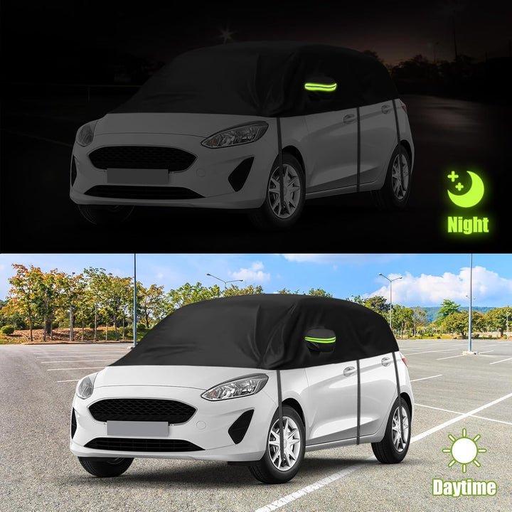 Halbe Autoabdeckung Ersatz für Ford Fiesta Hatchback 2008-2024, Halbgarage Upgrade Verdickter Allwet