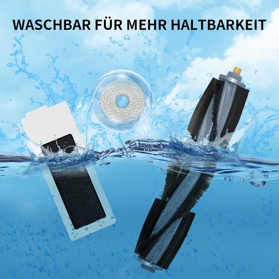Ersatz Zubehörset für ECOVACS DEEBOT T20 Omni / T20e Omni, 1 Hauptbürste, 2 Filter,8 Seitenbürsten,4
