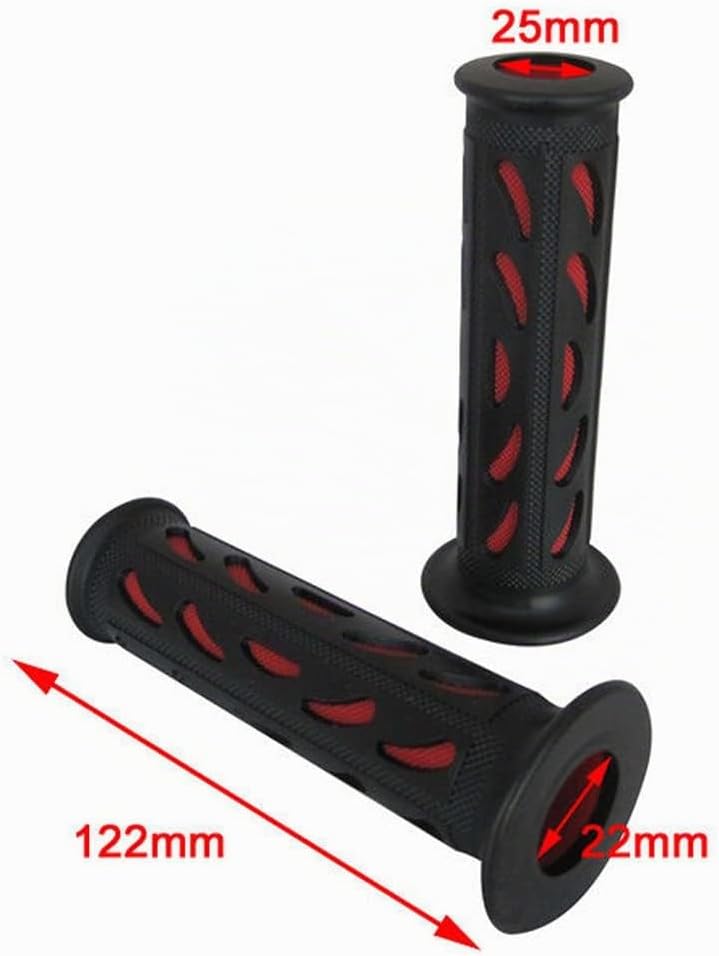 Motorrad Griffe Weiches Silikon Gummi Für 7/8" 22mm Lenker - Schwarz/Rot, Schwarz, Schwarz/Rot