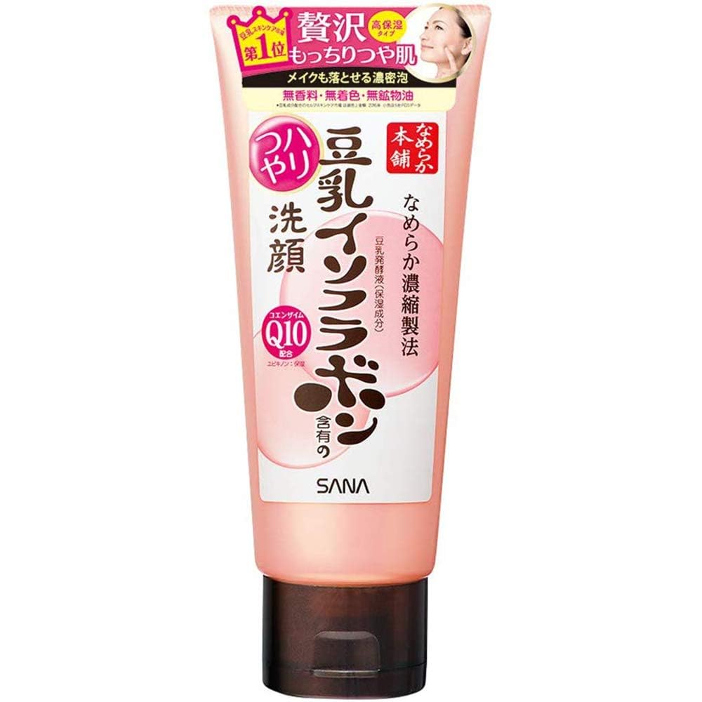Sana Nameraka Honpo Soy Milk Isoflavon Q10 Cleansing Face Wash N - 150g (Green Tea Set)