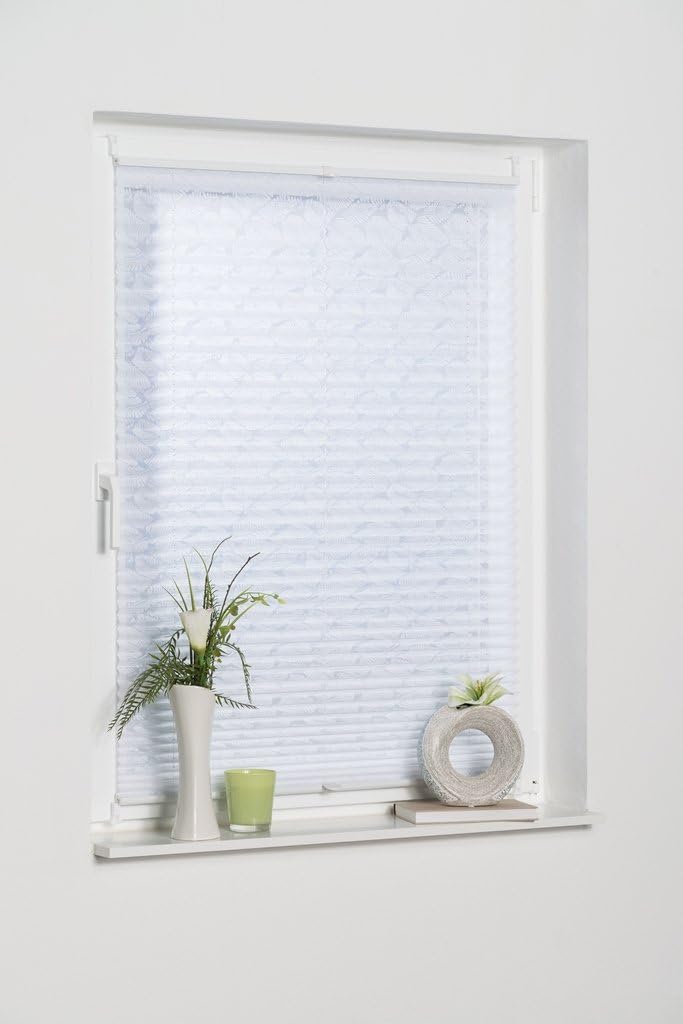 K-home Klemmfix-Plissee , Ausbrenner Stoff, weiss, 95 x 130 cm (B x L) 95 x 130 cm Ausbrenner Stoff