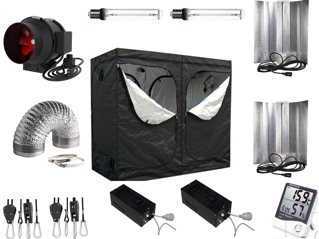 Grow Box Komplettset 2 x 600 W NDL Eco 240x120x200 cm (2 x 600 W ohne AKF), 2 x 600 W ohne AKF