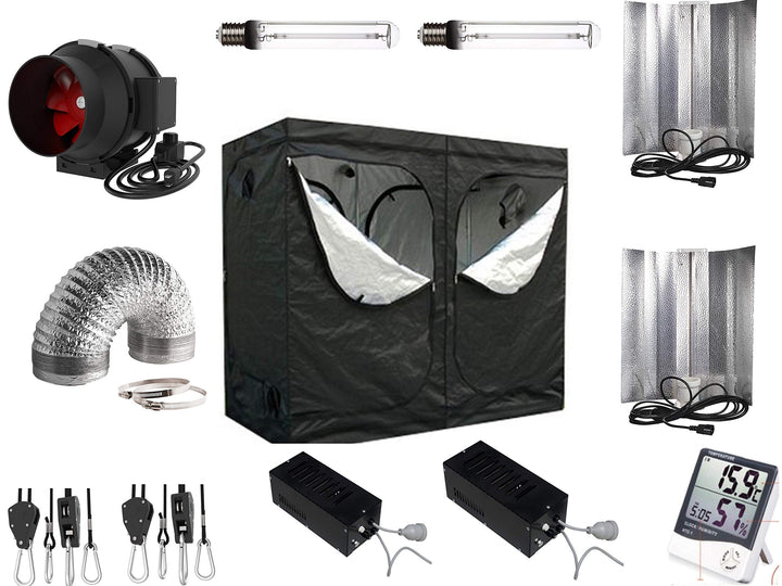 Grow Box Komplettset 2 x 600 W NDL Eco 240x120x200 cm (2 x 600 W ohne AKF), 2 x 600 W ohne AKF