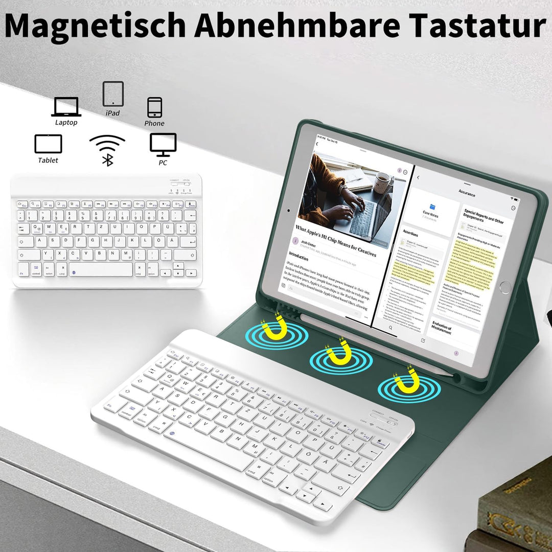ZOYU Hülle mit Tastatur für iPad 9. Generation 2021/iPad 8. Generation 2020/iPad 7. Generation 2019,