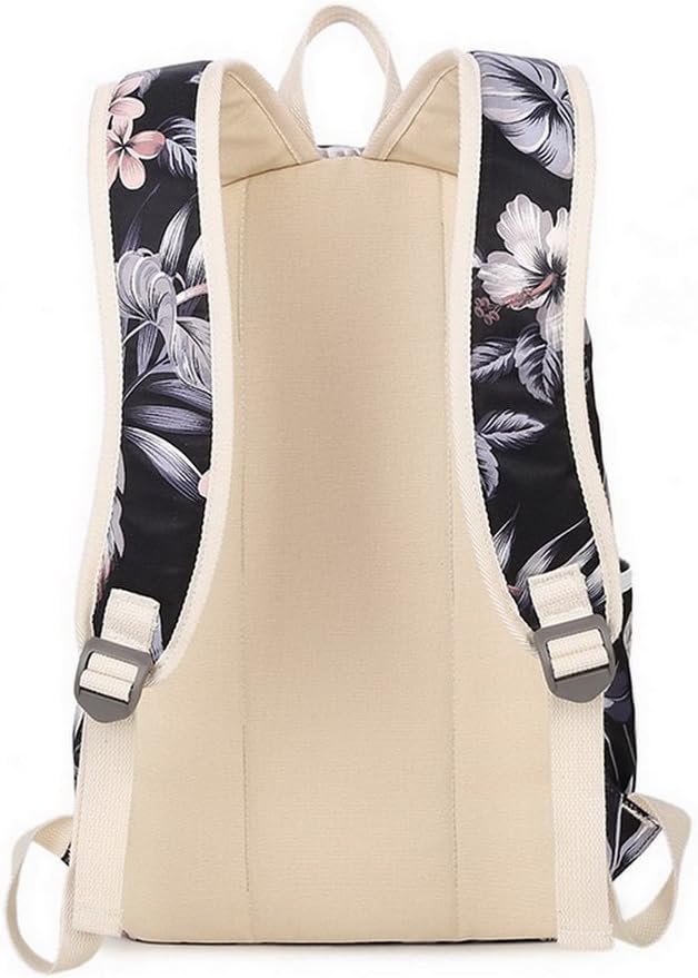 Acmebon Modischer Schulrucksack für Mädchen Laptop-Rucksack-Set 3-teilig für Frauen Blumen, Blumen