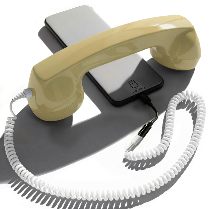Retro Handyhörer für Apple iPhones mit Lightning (passender Adapter mit inbegriffen) in der Form ein