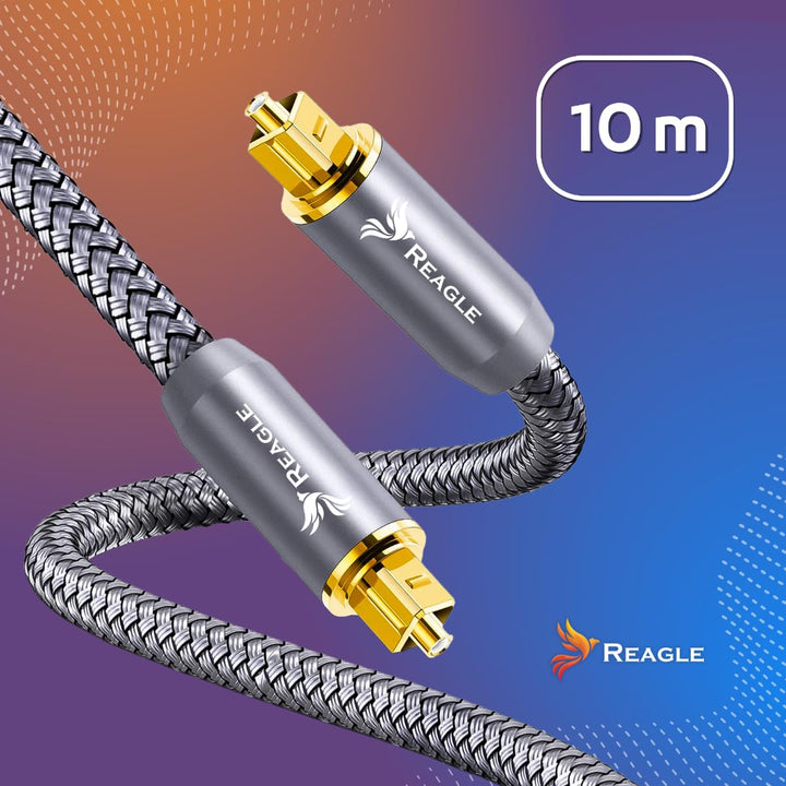 Reagle OPTISCHES KABEL TOSLINK HQ SPDIF digitales Audio Kabel Glasfaserkabel, Kabel für Soundbar, Fe