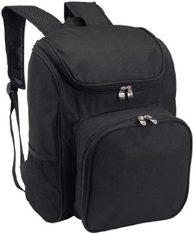 Super schicker Picknickrucksack, für 2 Personen, inkl. Geschirr usw., Farbe: Schwarz