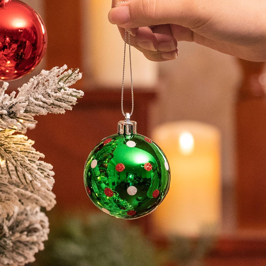 Valery Madelyn Weihnachtskugeln 30 Stücke 6CM Kunststoff Christbaumkugeln Weihnachtsdeko mit Aufhäng