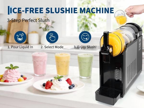 Slush Maschine für Zuhause 2,5L, 5-in-1 Eismaschine für Slushies, Cocktails, Milchshakes, Frappé & F