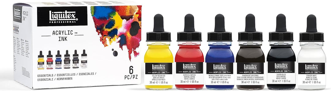 Liquitex 3699314 flüssige Professional Acrylfarben - Ink, Set - 6 Farben a 30 ml Tusche, basisfarben