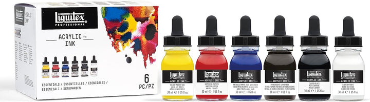 Liquitex 3699314 flüssige Professional Acrylfarben - Ink, Set - 6 Farben a 30 ml Tusche, basisfarben