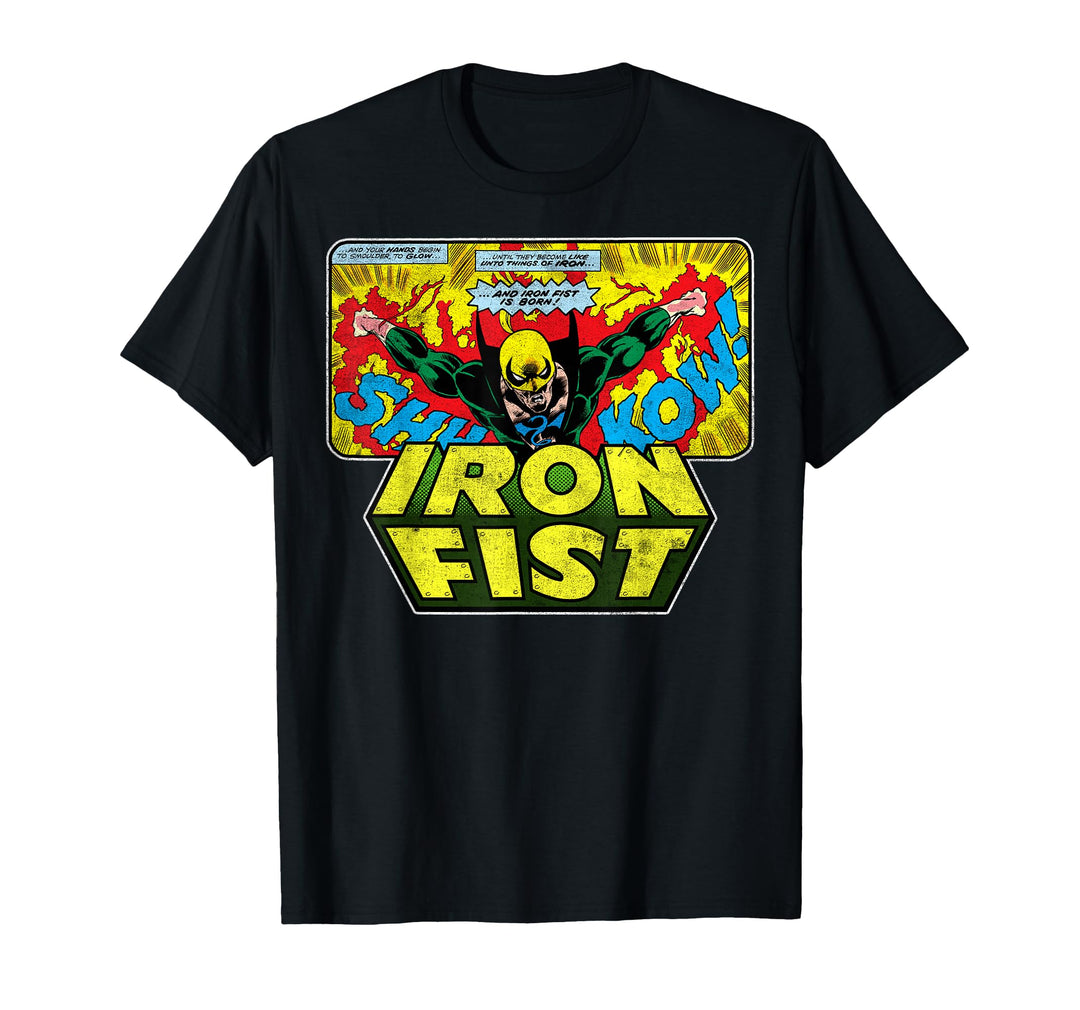 Men's Marvel Iron Fist Born Graphic T-Shirt Medium Slate