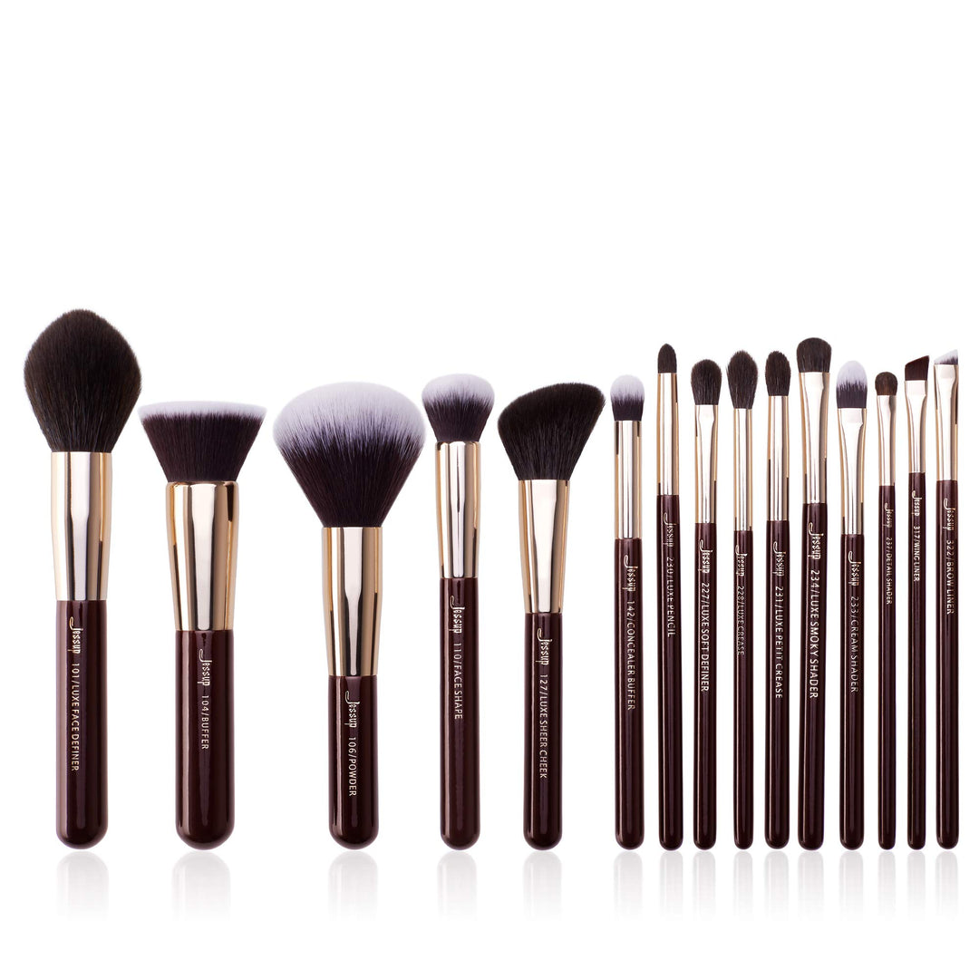 Jessup Pinselset 15 Stk Makeup Pinsel Set Kosmetik Schminkpinsel Augen Gesichts Pinsel Puder Lidscha