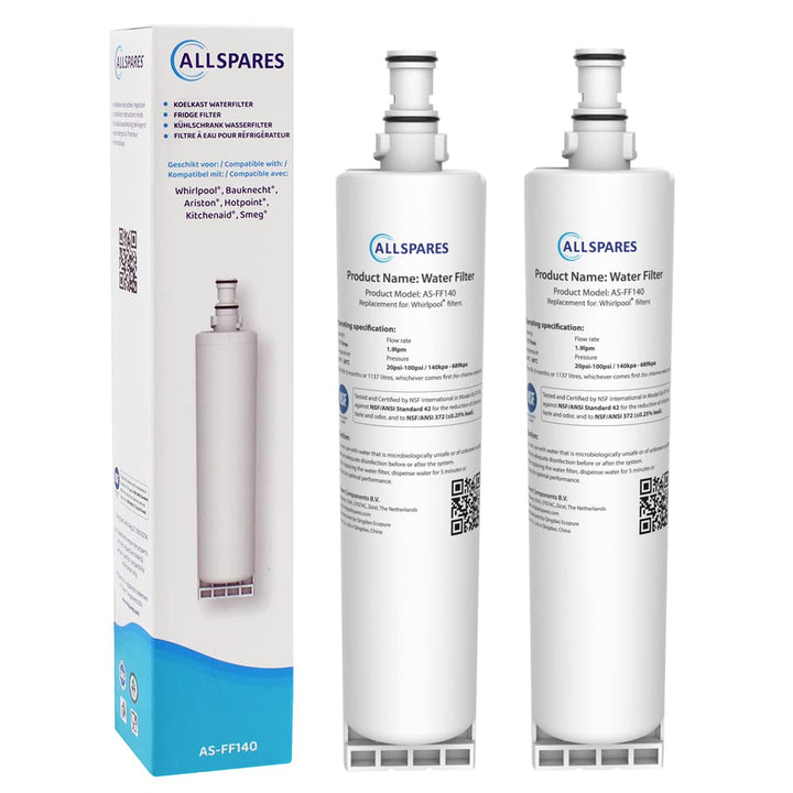 AllSpares Wasserfilter für Kühlschrank geeignet für Whirlpool SBS200 / SBS002 / SBS001 und Bauknecht