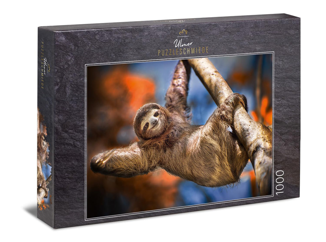 Ulmer Puzzleschmiede - Faultier-Puzzle „Lass die Seele baumeln“ - Originelles Tier-Motiv als 1000 Te
