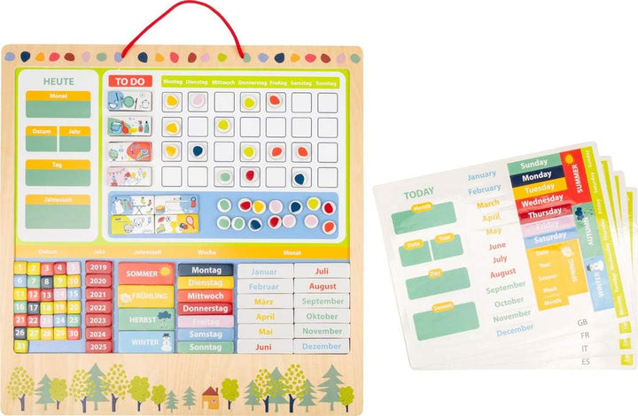 small foot Wochenplaner magnetisch "Educate", Lerntafel aus FSC®100%-Zertifiziertem Holz, Tagesplan