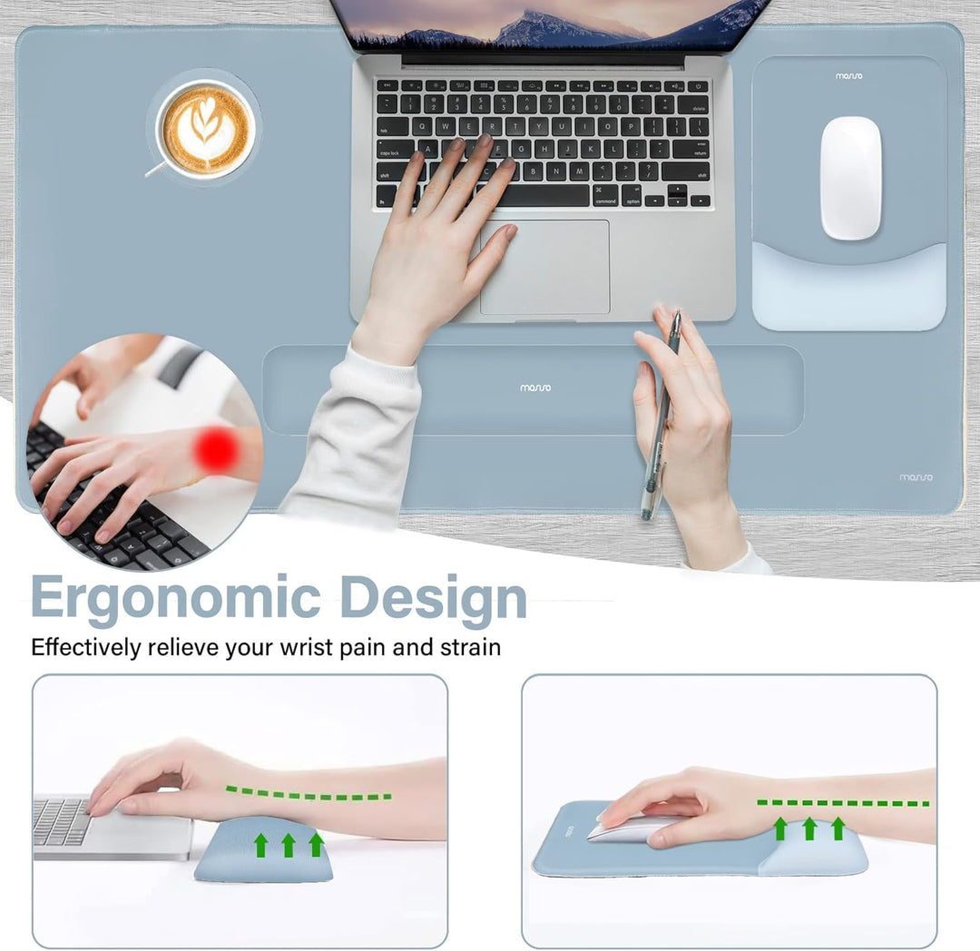 MOSISO Tastatur Mauspad Set, Grosses Schreibtischunterlage Desk Mat &amp; Rechteckige Handballenauflage
