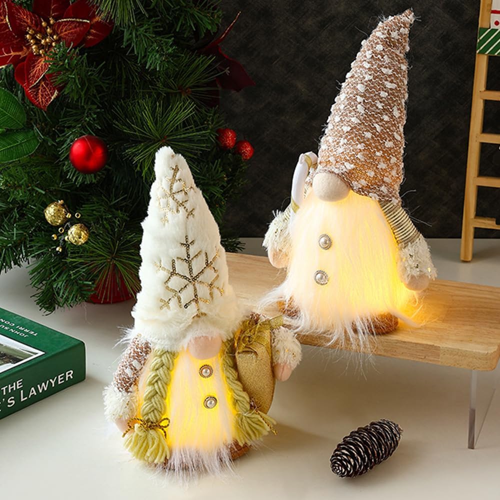 Wichtel Figuren Set, Weihnachtsdeko Wichtel, Leuchtende Wichtel Weihnachten Deko Amerikanisch, Schwe