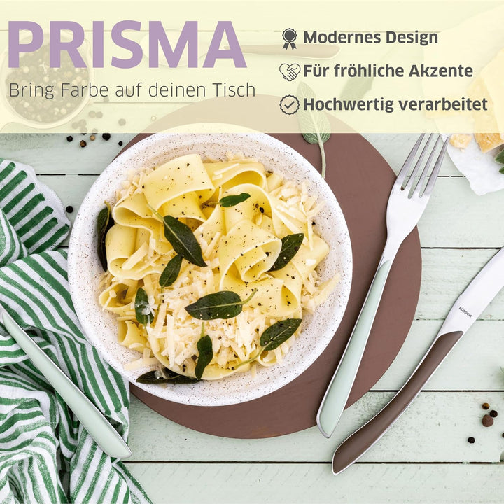 Kuppels Prisma Besteck Set für 6 Personen aus Edelstahl poliert | Besteckset 24-teilig | Hochwertige