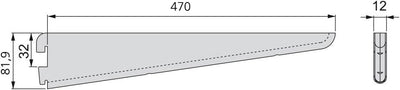 Emuca - Regalwinkel für Leistenprofil, doppelte Bohrung, Durchlass 32 mm 470mm, Set aus 20 Stück, We