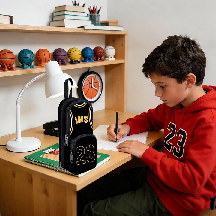 Basketball Player Federmäppchen Grosse Kapazität,Basketball Star Bunte 23 Trikot Federtasche,Grosse