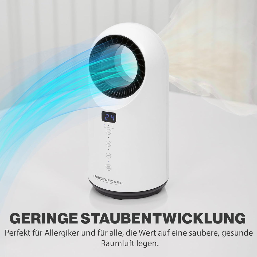 ProfiCare® 2in1 Keramik-Heizlüfter und Tischventilator | 15-35 °C einstellbar | kühlen | Ventilator